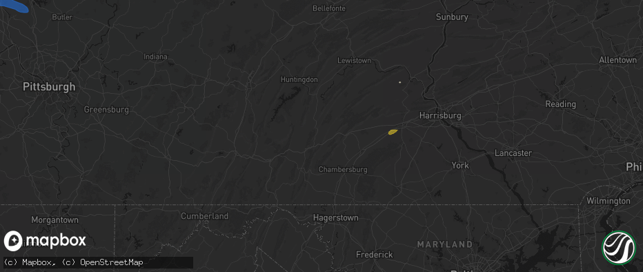 Hail map in Neelyton, PA on July 5, 2026