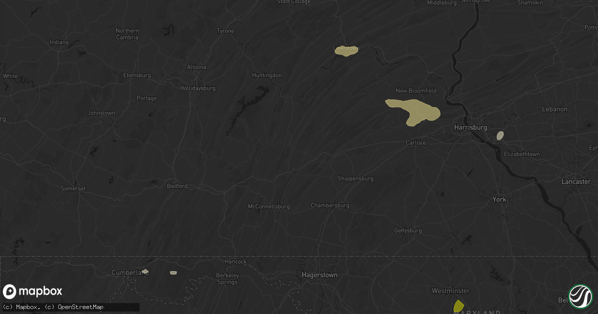 Hail map in Neelyton, PA on July 5, 2026