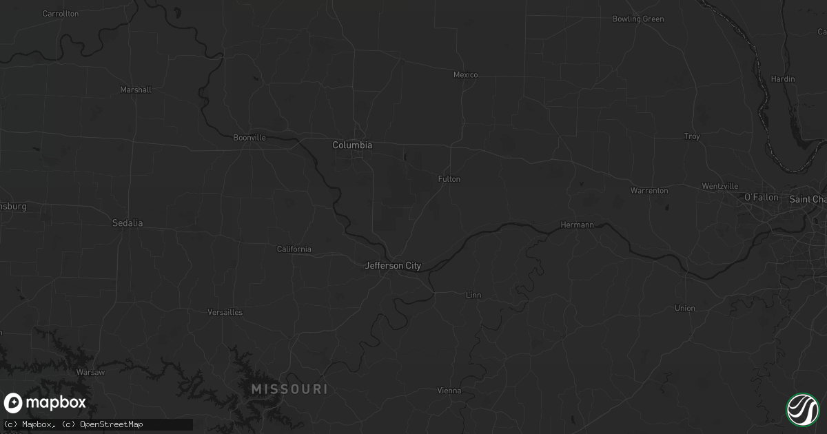 Hail map in New Bloomfield, MO on July 5, 2026