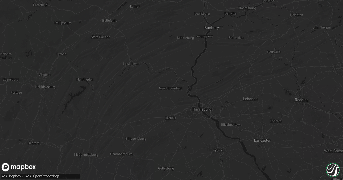 Hail map in New Bloomfield, PA on July 5, 2026