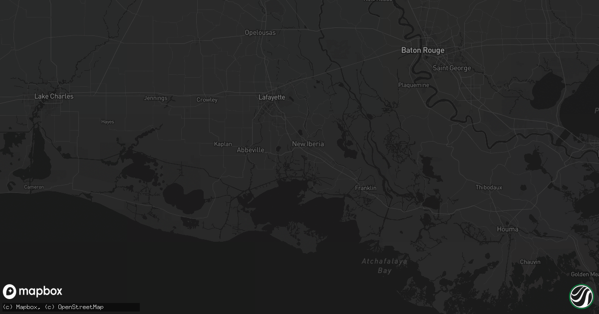 Hail map in New Iberia, LA on July 5, 2026