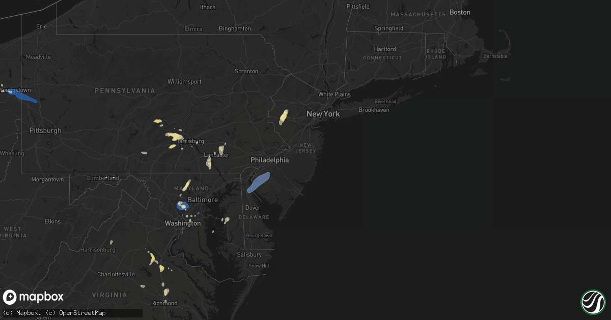 Hail map in New Jersey on July 5, 2026