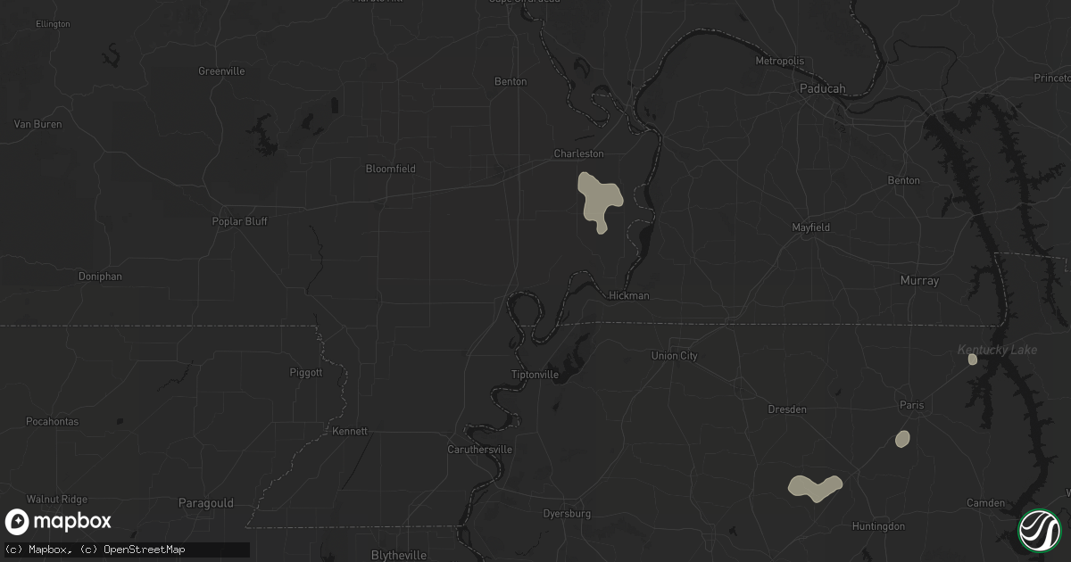 Hail map in New Madrid, MO on July 5, 2026