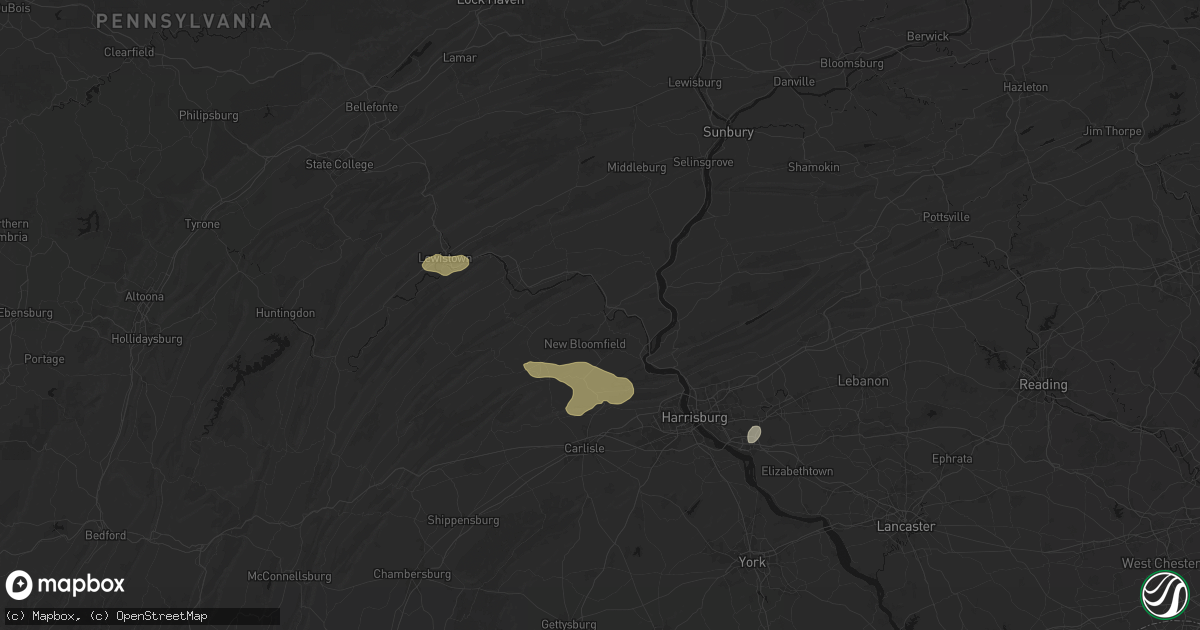 Hail map in Newport, PA on July 5, 2026