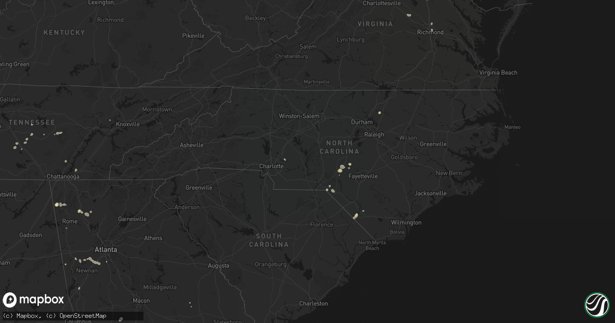 Hail map in North Carolina on July 5, 2026