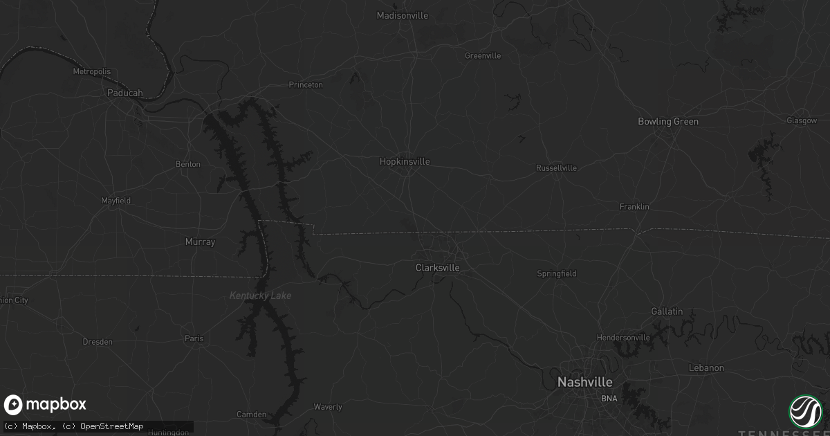 Hail map in Oak Grove, KY on July 5, 2026