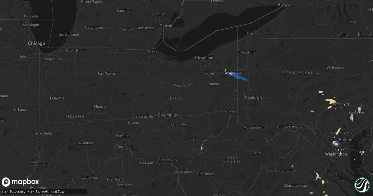 Hail map in Ohio on July 5, 2026