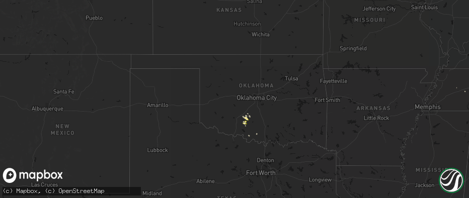 Hail map in Oklahoma on July 5, 2026
