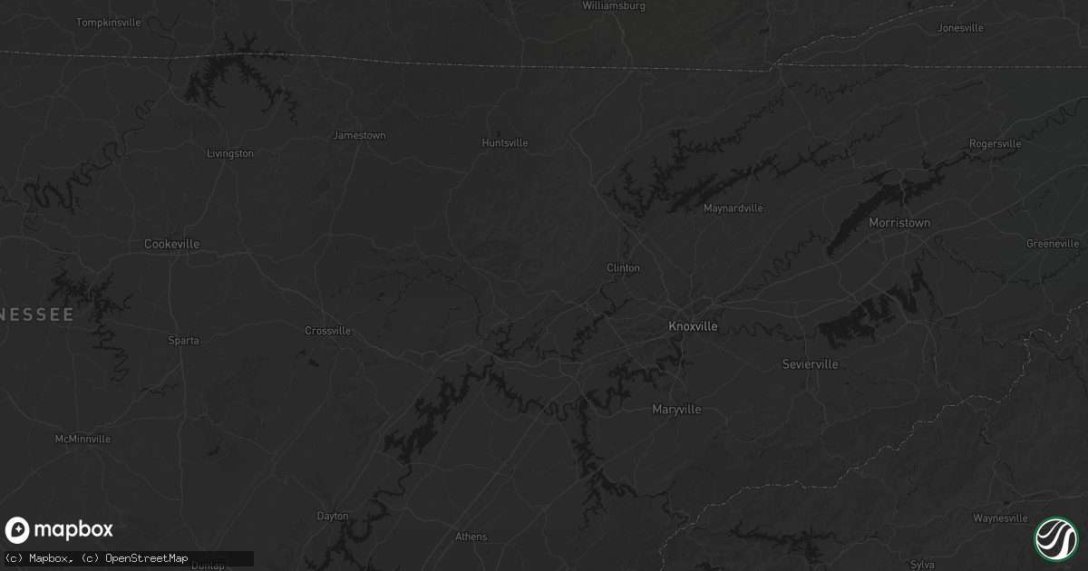 Hail map in Oliver Springs, TN on July 5, 2026