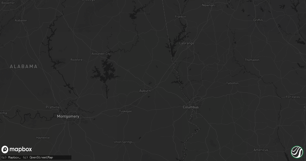 Hail map in Opelika, AL on July 5, 2026