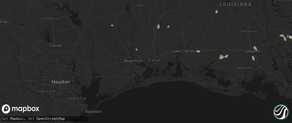 Hail map in Orange, TX on July 5, 2026