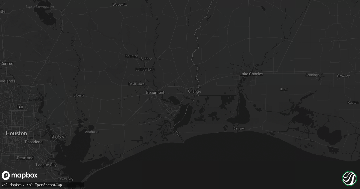 Hail map in Orange, TX on July 5, 2026
