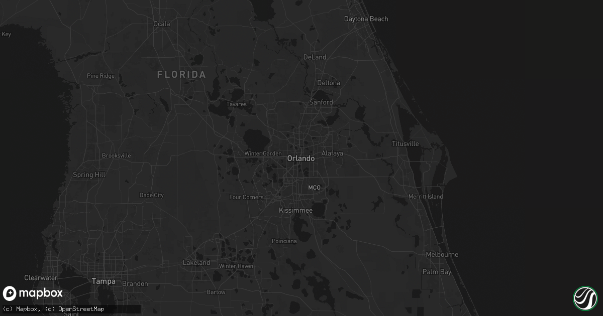 Hail map in Orlando, FL on July 5, 2026