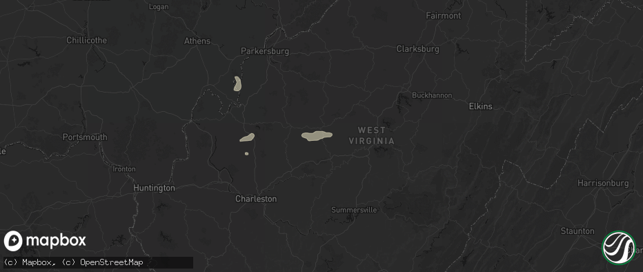 Hail map in Orma, WV on July 5, 2026