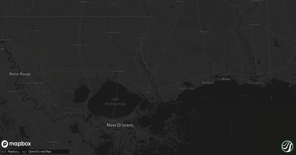 Hail map in Pearl River, LA on July 5, 2026