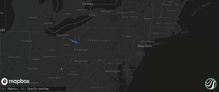Hail map in Pennsylvania on July 5, 2026