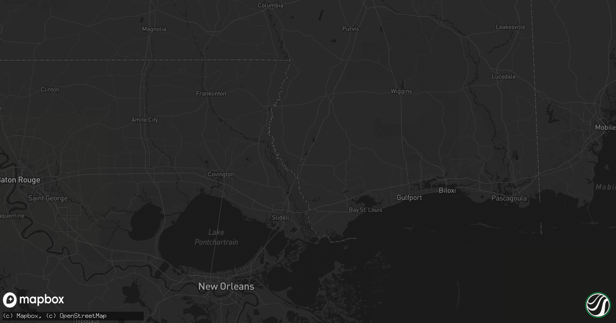 Hail map in Picayune, MS on July 5, 2026