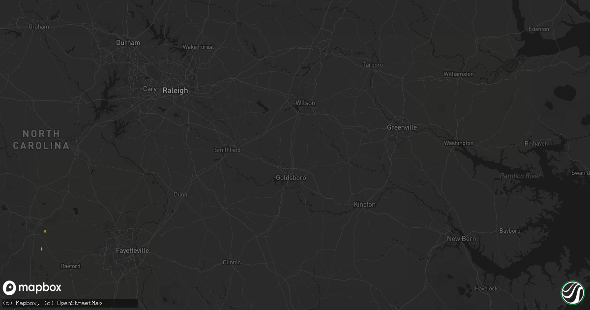 Hail map in Pikeville, NC on July 5, 2026