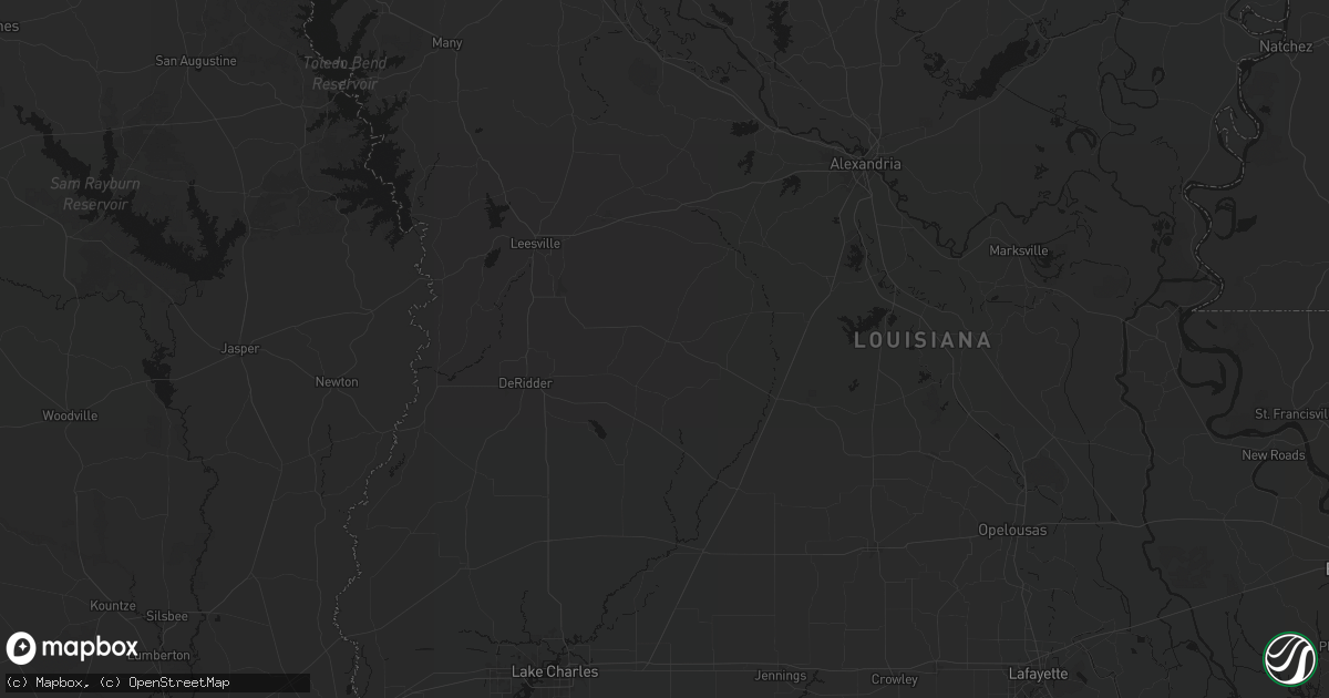 Hail map in Pitkin, LA on July 5, 2026