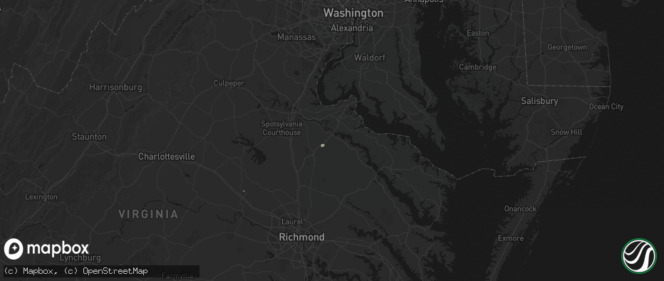 Hail map in Port Royal, VA on July 5, 2026