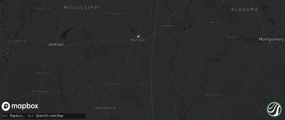 Hail map in Quitman, MS on July 5, 2026