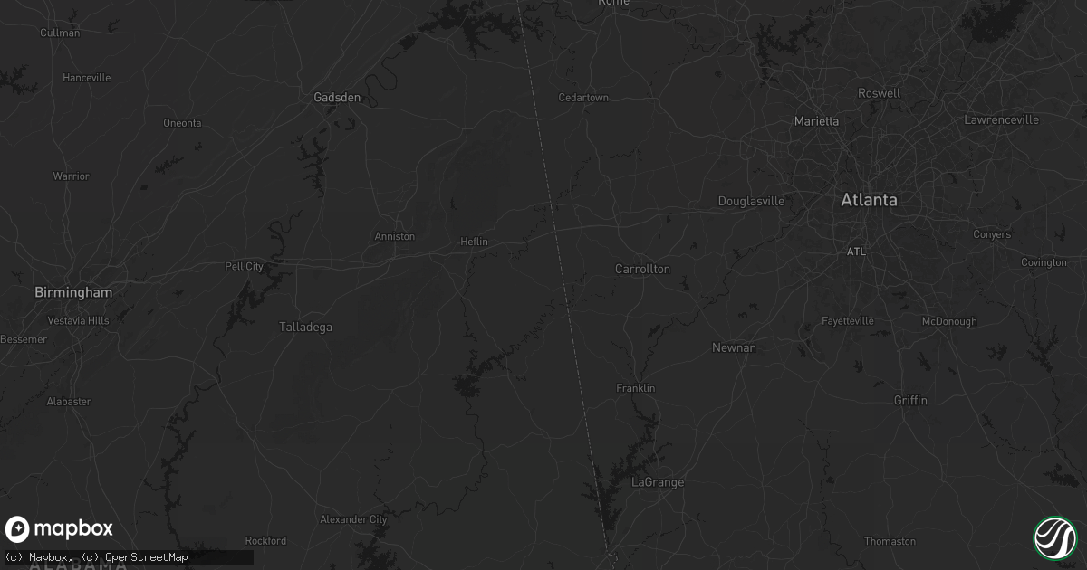 Hail map in Ranburne, AL on July 5, 2026