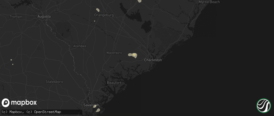 Hail map in Ravenel, SC on July 5, 2026