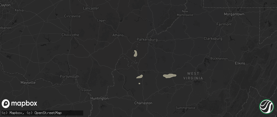 Hail map in Ravenswood, WV on July 5, 2026