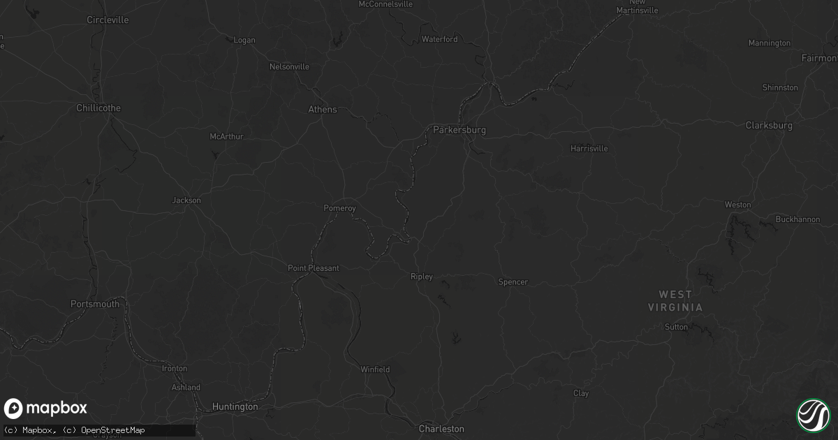 Hail map in Ravenswood, WV on July 5, 2026