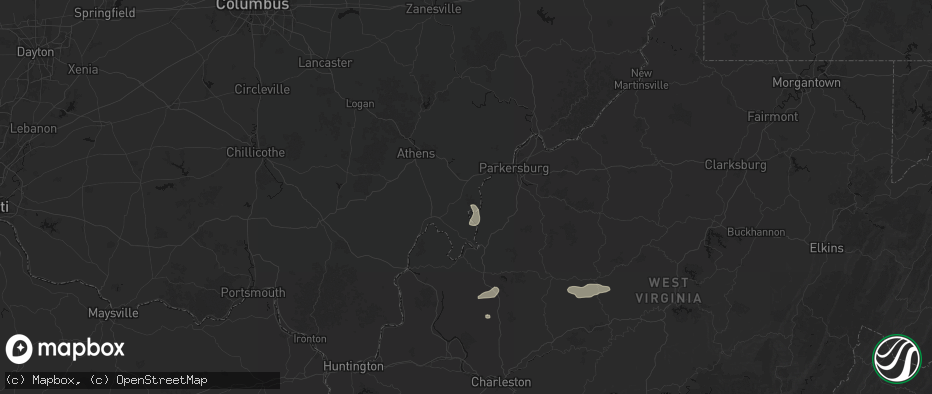Hail map in Reedsville, OH on July 5, 2026