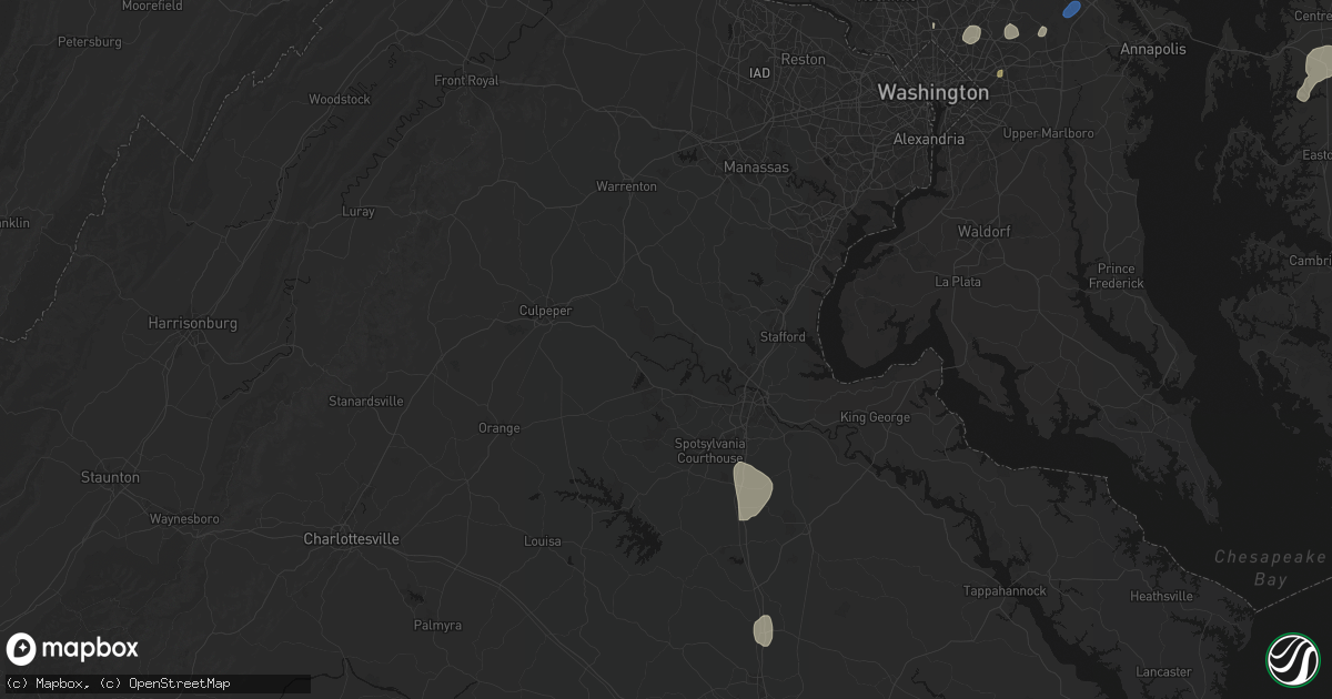 Hail map in Richardsville, VA on July 5, 2026