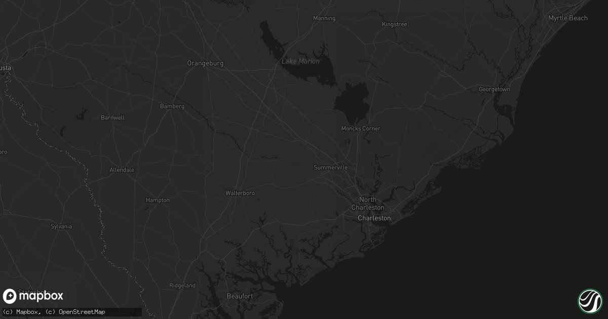 Hail map in Ridgeville, SC on July 5, 2026
