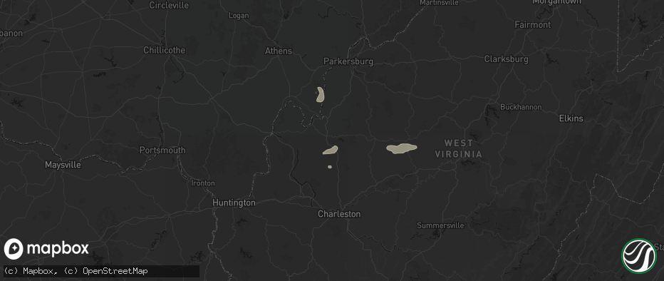 Hail map in Ripley, WV on July 5, 2026