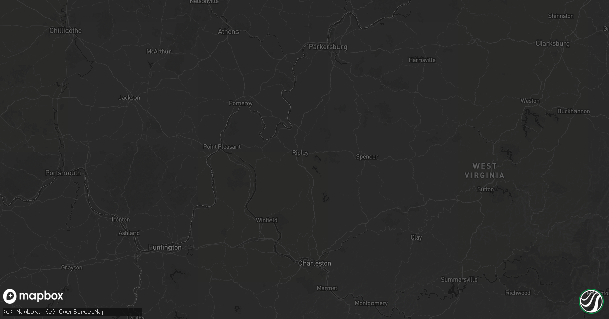 Hail map in Ripley, WV on July 5, 2026