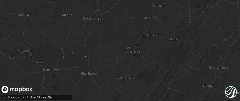 Hail map in Rosedale, WV on July 5, 2026