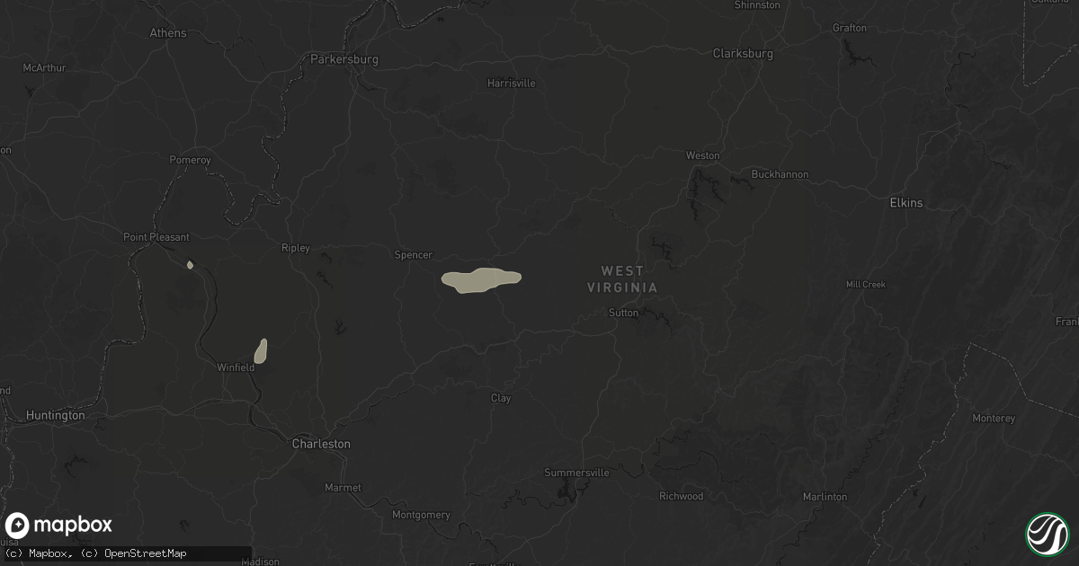 Hail map in Rosedale, WV on July 5, 2026