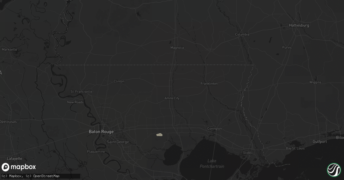 Hail map in Roseland, LA on July 5, 2026