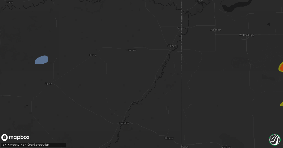 Hail map in Savage, MT on July 5, 2026