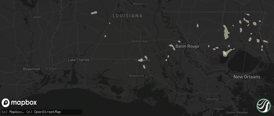 Hail map in Scott, LA on July 5, 2026