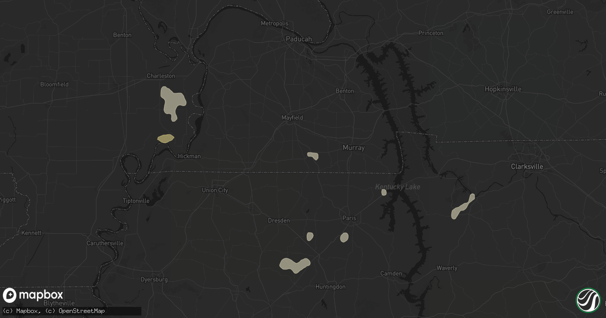 Hail map in Sedalia, KY on July 5, 2026