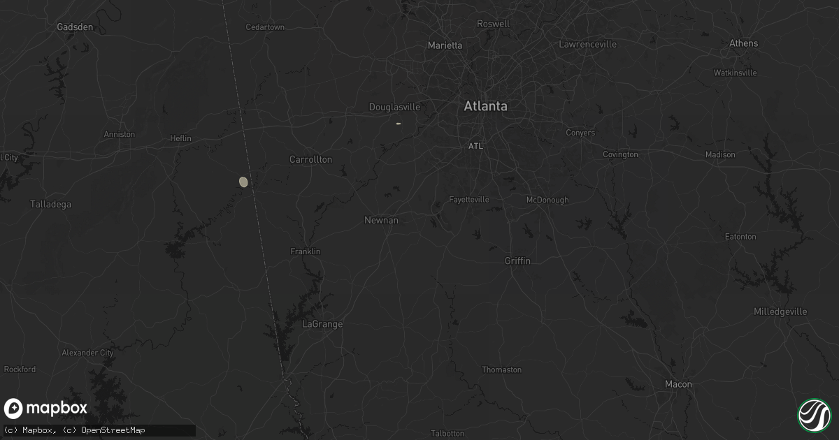 Hail map in Sharpsburg, GA on July 5, 2026