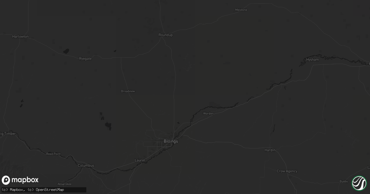 Hail map in Shepherd, MT on July 5, 2026