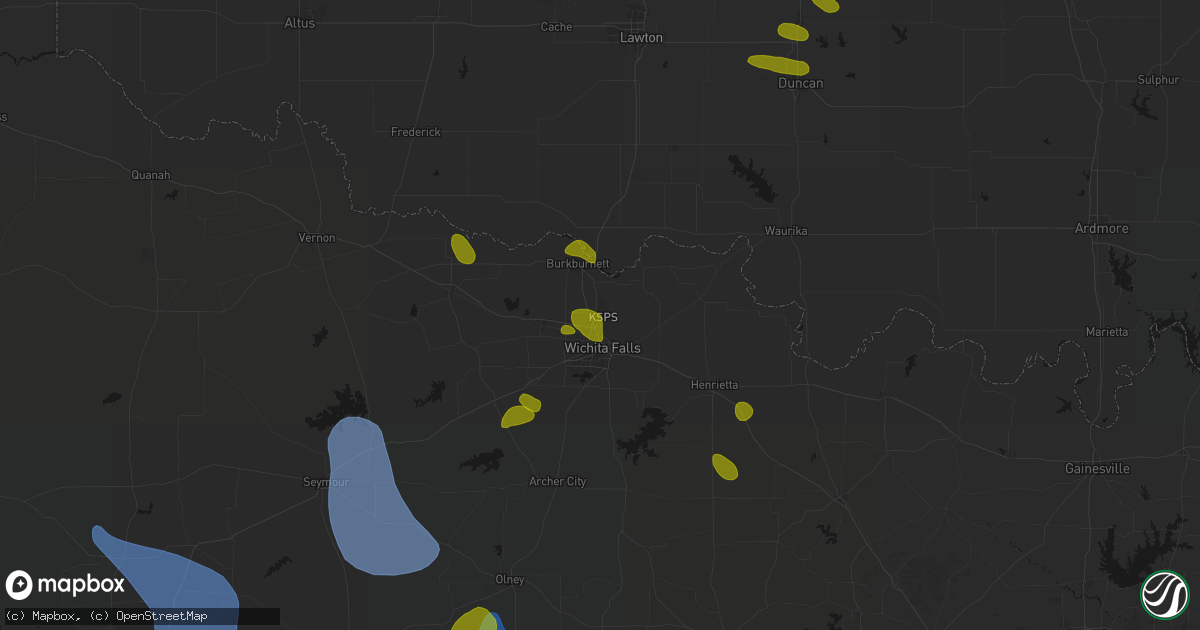 Hail map in Sheppard Afb, TX on July 5, 2026