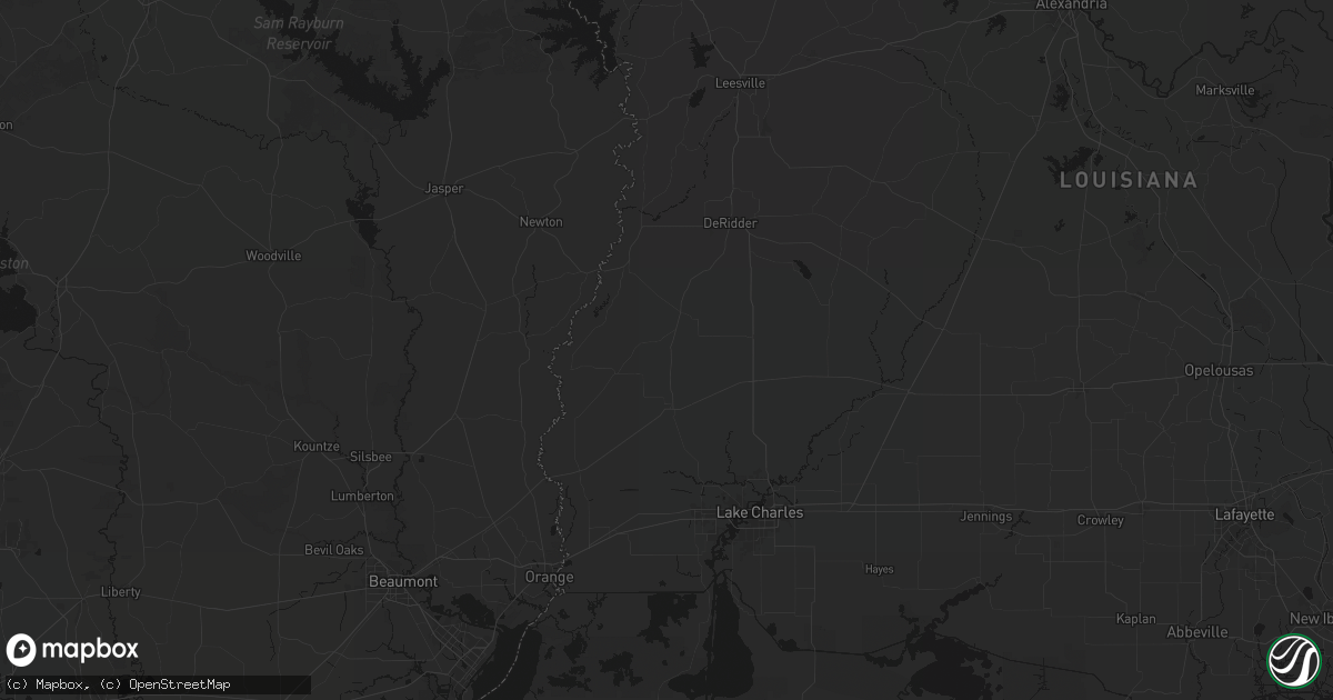 Hail map in Singer, LA on July 5, 2026