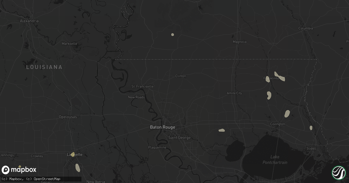 Hail map in Slaughter, LA on July 5, 2026