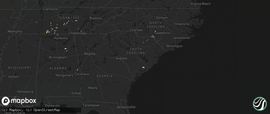 Hail map in South Carolina on July 5, 2026