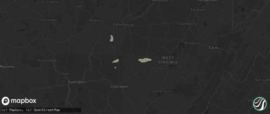 Hail map in Spencer, WV on July 5, 2026