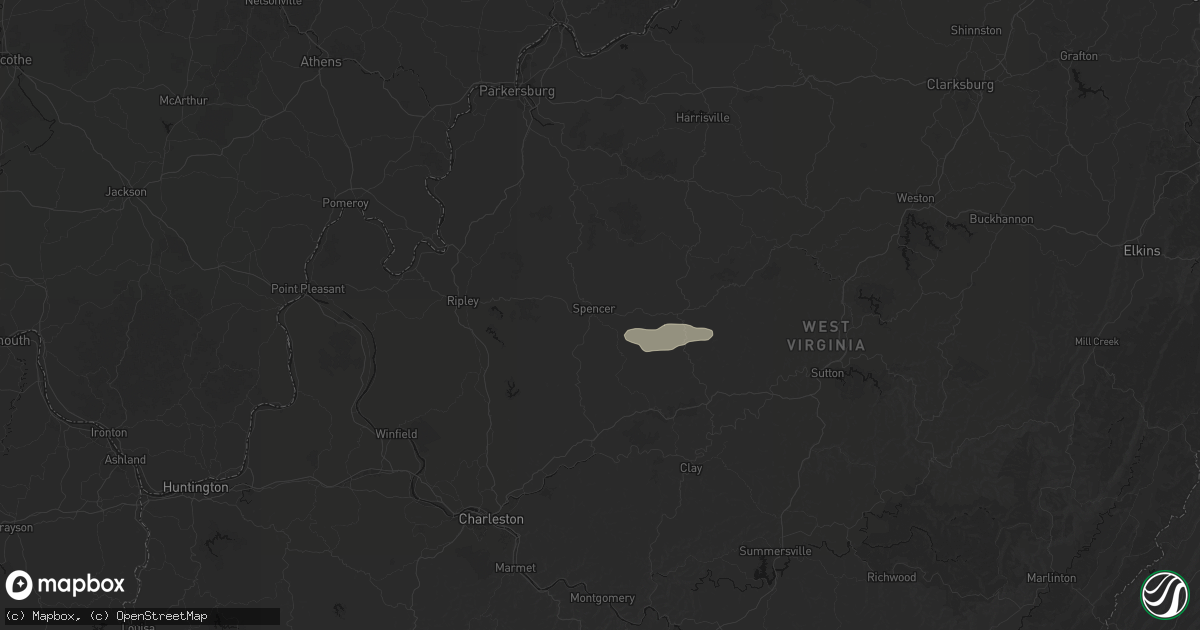 Hail map in Spencer, WV on July 5, 2026