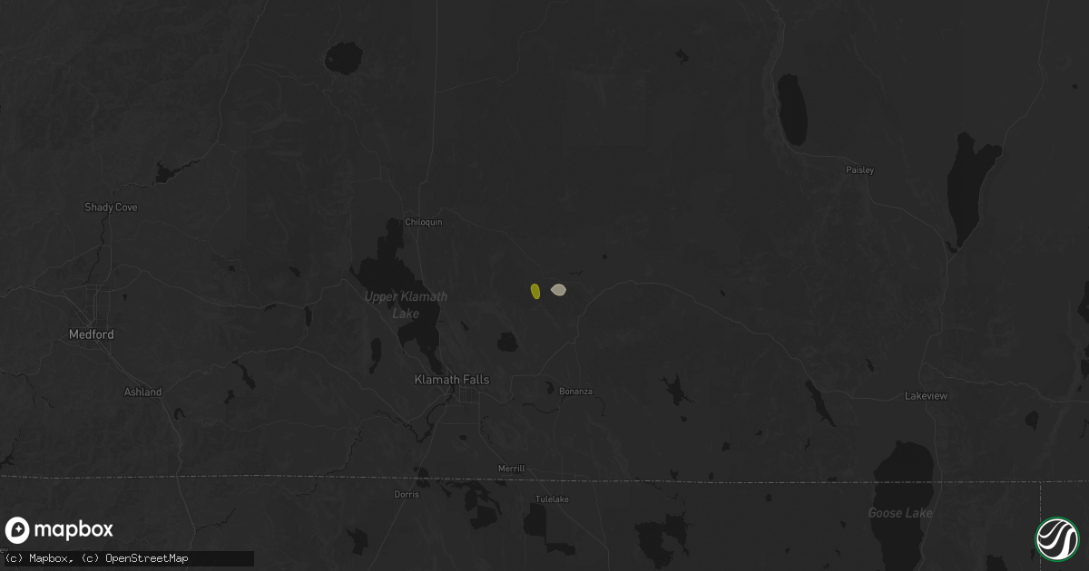 Hail map in Sprague River, OR on July 5, 2026