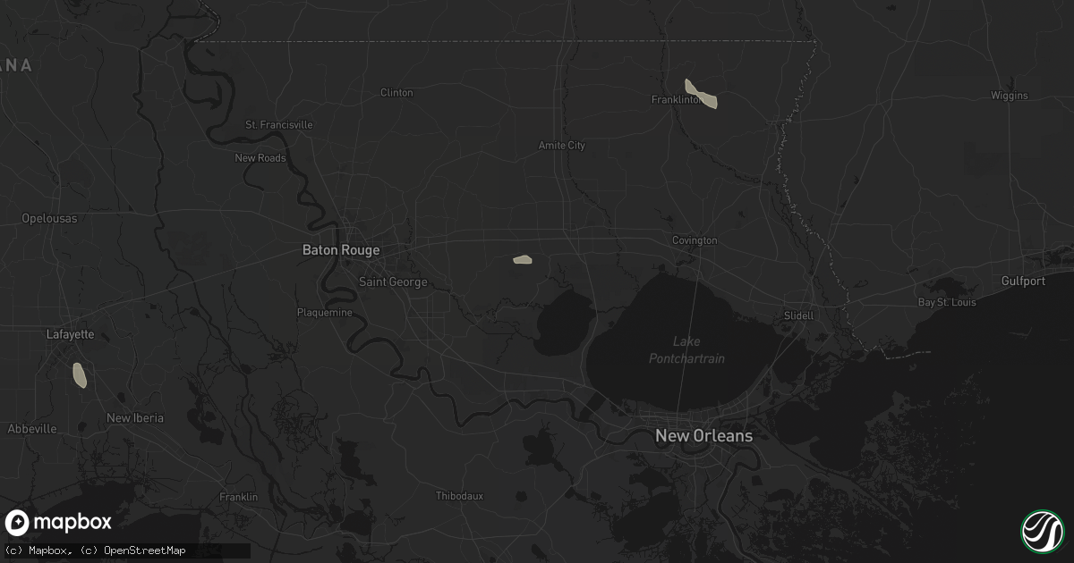 Hail map in Springfield, LA on July 5, 2026